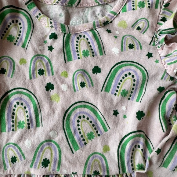 Wonder Nation Pink and Green Rainbow Dress St. Patricks St. Patty's day Size 2T - Picture 5 of 9